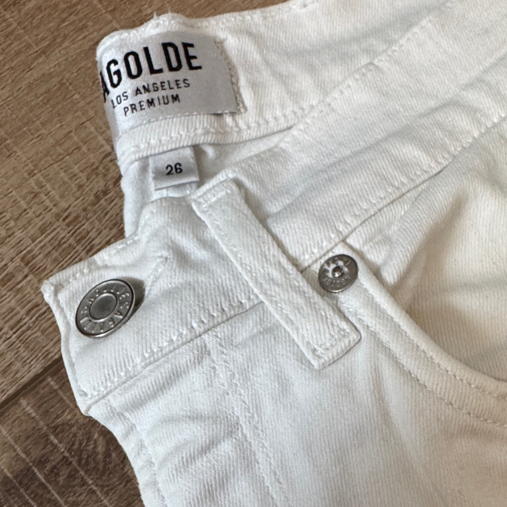 Agolde High Rise Jeans In Crisp White